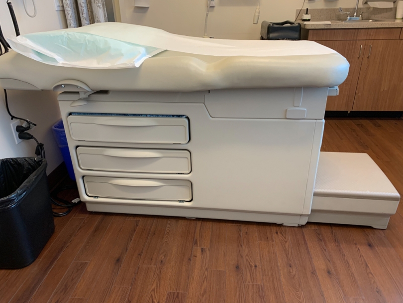 Exam table in doctor’s office